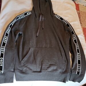 Aeropostale Black and Gray Jacket with Sporty Stripes